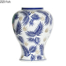 Axyaa Blue White Porcelain Vase Hydroponic Flower Arrangement Decor Craft