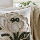 Axyaa Green Flower Embroidery Pillowcase - Decorative Sofa Throw Cushion Cover
