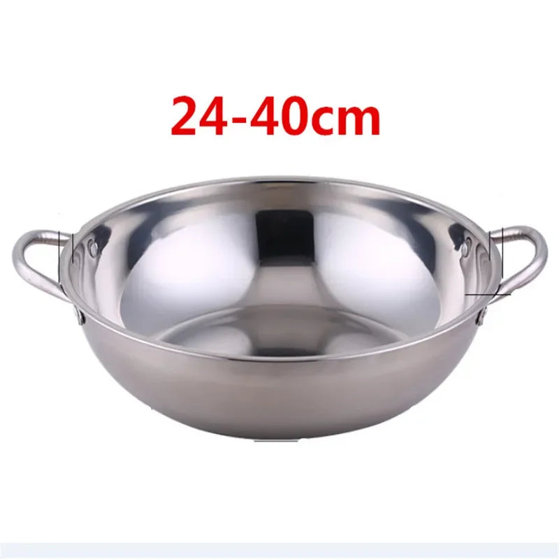 Axya Stainless Steel Twin Ear Soup Cooker Hot Pot for Induction Cooker Home Kitchen