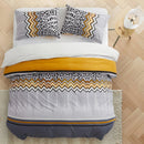 Geometric Boho Duvet Set + Pillowcase, 2/3pc Polyester Bedding, Single King Size, Axyaa Brand
