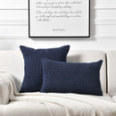 Axyaa Soft Plush Velvet Striped Corduroy Decorative Pillow Covers