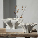 Axyaa Geometric Fold Ceramic Vase Sculpture Handicraft Floral Arrangement Home Decor