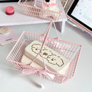 Axyaa Mini Pink Gift Handle Basket with Bow Ribbon - Set of 5