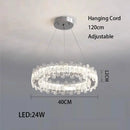 Axyaa LED Crystal Ceiling Lamp Modern Square Dimmable Dining Room Fixture