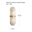 Marble Copper Wall Lamp for Villa Aisle Bedroom Sconce by Axyaa