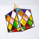 Axyaa Tiffany Cube Pendant Chandelier Stained Glass Light Fixture for Home Decor