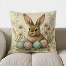 Easter Bunny & Floral Decor Pillow Cover for Sofa, Bedroom, Car - Axyaa Brand