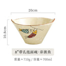 Axyaa Ceramic Cat Ramen Bowl with Holes Bamboo Hat Large Speaker