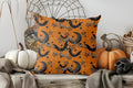 Axyaa Witch Hats & Pumpkin Skull Pillow Cover for Sofa, Bedroom, Car