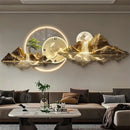 Axyaa LED Wall Lamp: Modern Luxury Living Room Clock Hanging Painting Home Wall Decoration