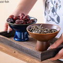 Axyaa Ceramic High Foot Dessert Bowl for Molecular Cuisine Stylish Hotel Tableware