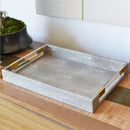 Axya Metal Tray Leather Acrylic Rectangular Jewelry Display Serving Plate