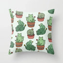 Axyaa Cactus Flower Succulent Plant Pillow Cover - Home Decorative Cushion Cover