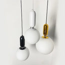Axyaa Modern Glass Ball LED Chandelier Black Gold Hanging Lamp