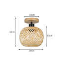 Axyaa LED Bamboo Woven Ceiling Light Fixture - Decorative Lighting
