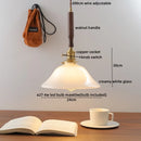Axyaa Modern Ceramic Walnut Copper LED Pendant Light Chandelier