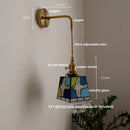 Axyaa Tiffany Style Glass Wall Light Fixture - Colorful LED Bedroom Lamp