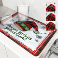 Axyaa Santa Hat Absorbent Mat: Quick Dry Antiskid Kitchen & Bathroom Drain Pad