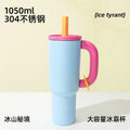 Axyaa Stainless Steel Insulated Mug with Handle and Straw