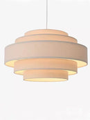 Axyaa Nordic Fabric Pendant Lamp White Led Chandelier for Home Decor
