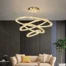 Axyaa Crystal Ring LED Chandelier for Modern Home Lighting