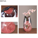 Axyaa Pink Gradient Glass Vase Flower Pot Desk Decor Room Aesthetic Arrangement