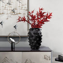 Axyaa Black Ceramic Vase Sea Cucumber Pineapple Flower Irregular Home Decor