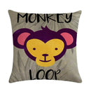 Axyaa Cartoon Animal Linen Throw Pillow Cover Home Sofa Bed Decoration 45*45cm