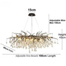 Axyaa Raindrop Crystal Chandelier: Modern Black/Gold/Silver Pendant Light for Living Room & Dining Room