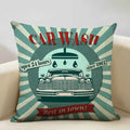 Axyaa Classic Cars Print Cushion Cover 45X45CM Pillowcase Linen Throw Pillow