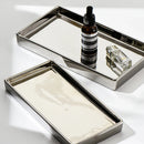 Silver Ceramic Tray, Rectangular Jewelry Storage for Axya - Elegant Home Decor