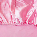 Axyaa Satin Silky Fitted Bed Sheet Set - Luxury Solid Color Sheets & Pillow Cases