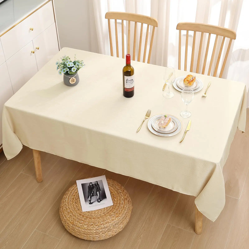 Axyaa Solid Color Tablecloth: Banquet & Party Linens, Washable Rectangle/Round Table Cloth