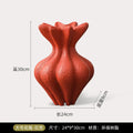 Axyaa Resin Floral Vase: Petal Shape Abstract Ornament for Home Decor