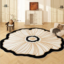 Axyaa Irregular Shape Flower Pattern Rug for Bedroom & Living Room