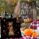 Axyaa Fall Maple Leaf Cat Pillow Cover - Farmhouse Autumn Decor Pillow Case