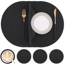 Axyaa Faux Leather Placemats Waterproof Non-slip Heat Resistant Table Mat