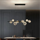 Axyaa Modern Dimmable Metal Pendant Lights with Glass Globe for Dining Room