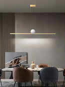 Axya Marble Pendant Light: Italian Minimalist Copper Strip for Modern Luxury Restaurants