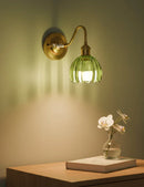 Axyaa Retro Floral Glass Wall Lamp: Modern Nordic Wall Sconce for Bedroom LED Lighting