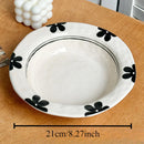 Axyaa Hand drawn Ceramic Plates Set for Internet Famous Tableware Retro Home Dinnerware