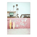 Beach Flamingo Canvas Wall Art by Axyaa - Sea Wave Starfish Shell, Palm Tree, Pineapple