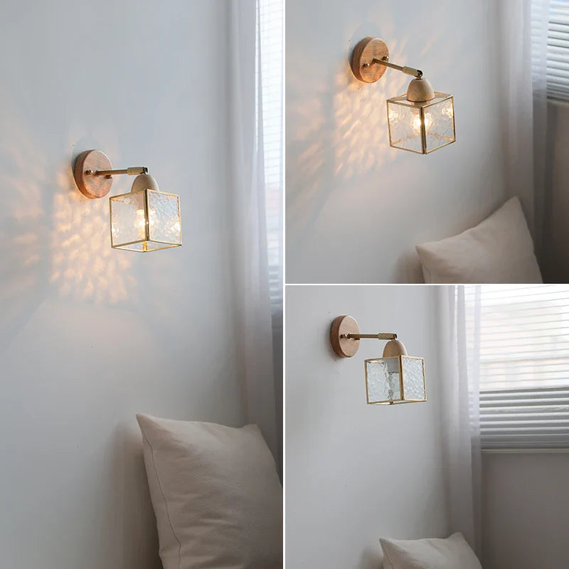 Axyaa Clear Glass LED Wall Light with Pull Wire Switch
