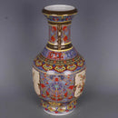 Axyaa Qing Yongzheng Gold Enamel Bird & Flower King Vase, 27cm Large