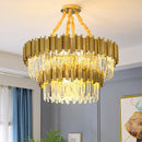Axyaa Luxury Crystal Ceiling Chandelier - Elegant Pendant Lighting for Home Decor