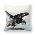 Axyaa Ocean Blue Whale Throw Pillow Cover, 45x45CM, Sea Fish Decor Pillows