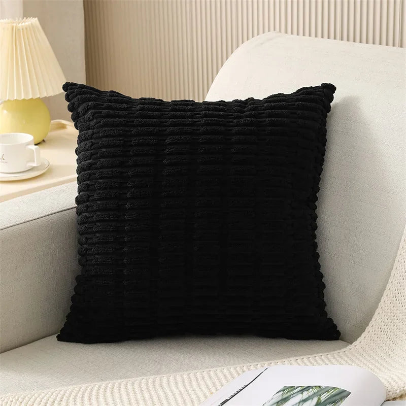 Axyaa Soft Striped Corduroy Throw Pillow Covers in 45x45cm