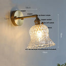 Axyaa Nordic LED Wall Light Fixture Clear Glass Rotating Bedside Lamp