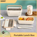 Axyaa Insulated Bento Lunch Box & Tableware Set: Microwavable, Leakproof for Adults & Kids