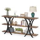Axyaa 3 Tier Narrow Console Table with Long Sofa Entry, 70.8 Inch Storage Shelves
